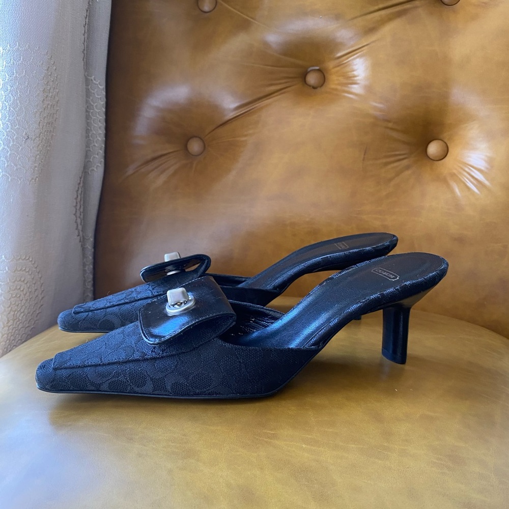 Coach Black Mules